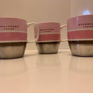 Starbucks Mugs pink and brown